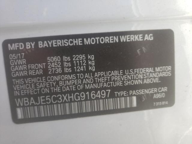 Photo 11 VIN: WBAJE5C3XHG916497 - BMW 5 SERIES 