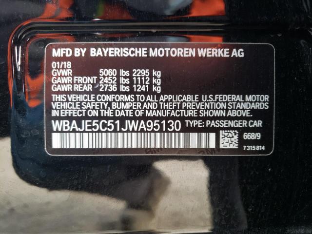 Photo 9 VIN: WBAJE5C51JWA95130 - BMW 540I 