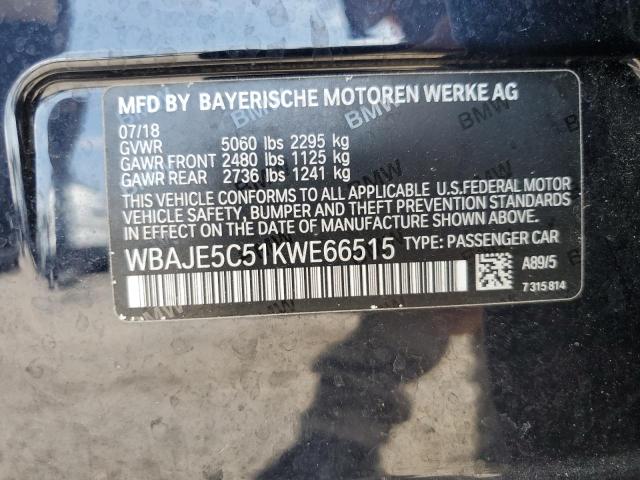 Photo 12 VIN: WBAJE5C51KWE66515 - BMW 540I 