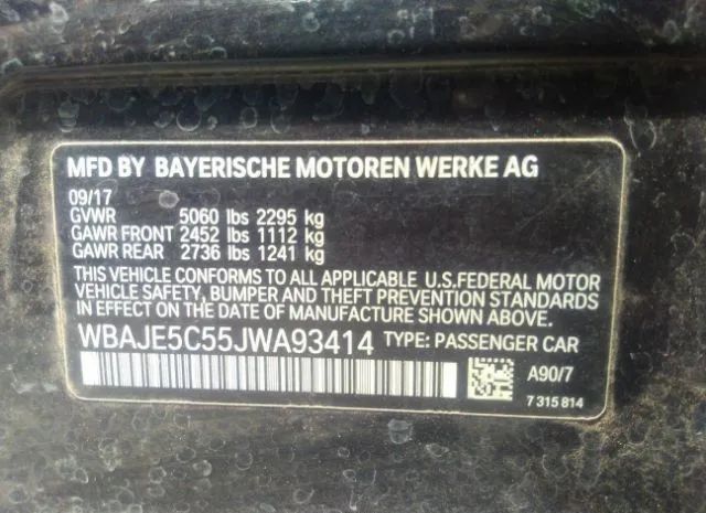 Photo 8 VIN: WBAJE5C55JWA93414 - BMW 5ER 