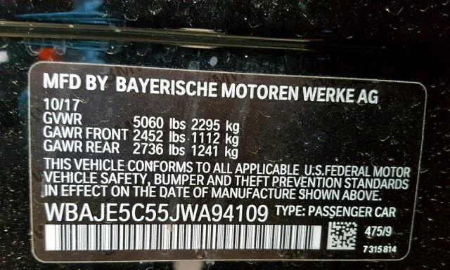 Photo 9 VIN: WBAJE5C55JWA94109 - BMW 540 