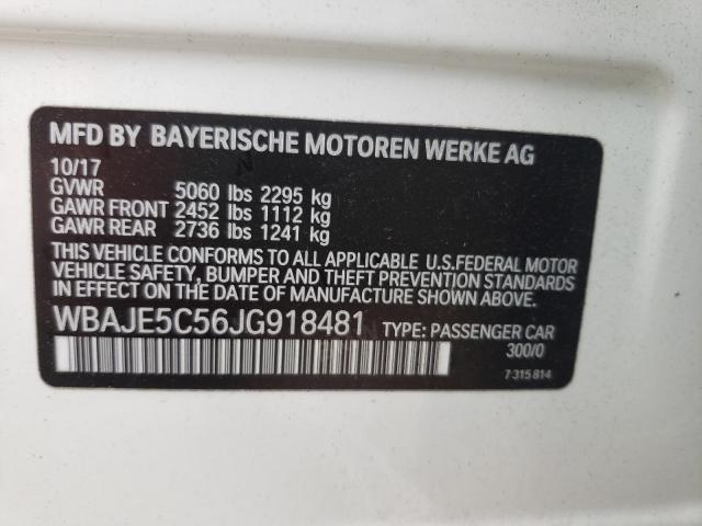 Photo 9 VIN: WBAJE5C56JG918481 - BMW 540 I 