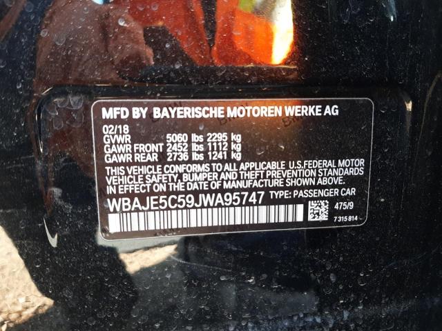 Photo 9 VIN: WBAJE5C59JWA95747 - BMW 540 