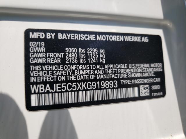 Photo 9 VIN: WBAJE5C5XKG919893 - BMW 540 I 