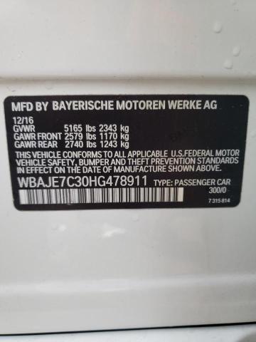 Photo 11 VIN: WBAJE7C30HG478911 - BMW 5 SERIES 