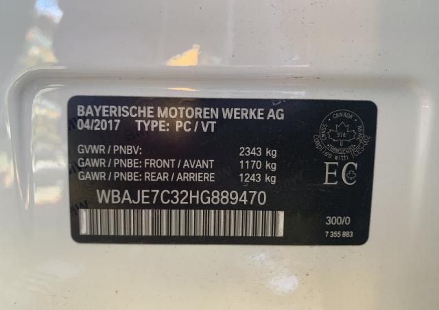 Photo 9 VIN: WBAJE7C32HG889470 - BMW 540 XI 