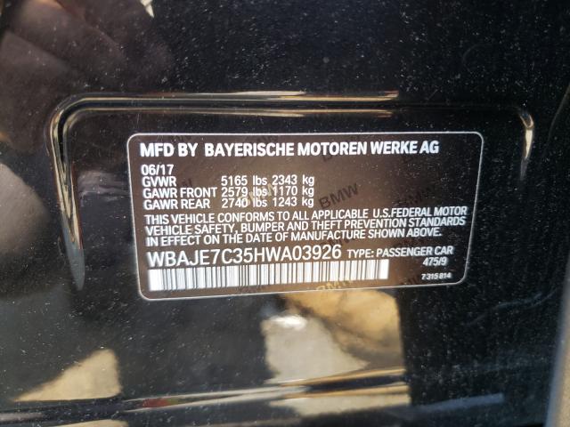 Photo 9 VIN: WBAJE7C35HWA03926 - BMW 540I 