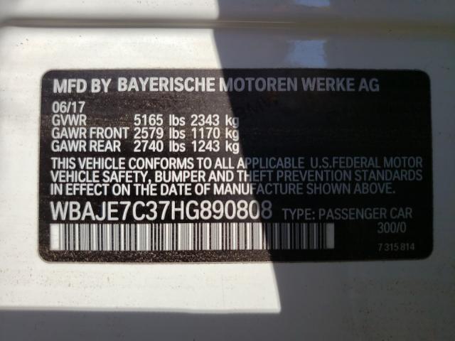 Photo 9 VIN: WBAJE7C37HG890808 - BMW 540 XI 