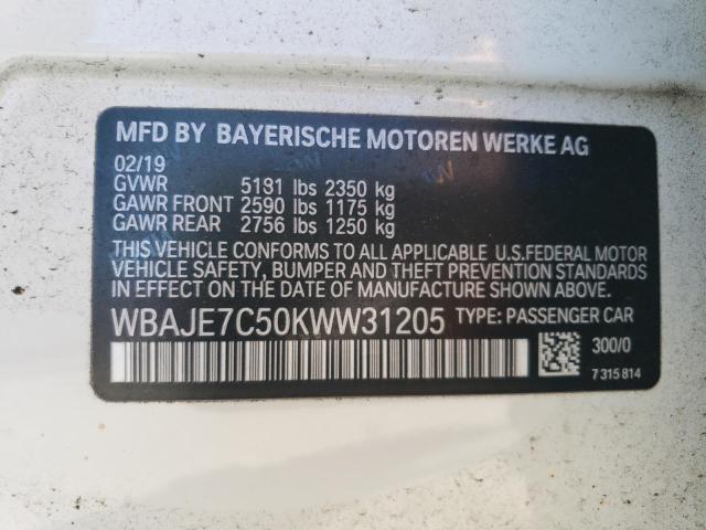 Photo 11 VIN: WBAJE7C50KWW31205 - BMW 5 SERIES 