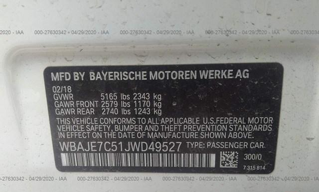 Photo 8 VIN: WBAJE7C51JWD49527 - BMW 540 