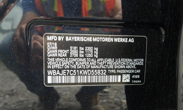 Photo 9 VIN: WBAJE7C51KWD55832 - BMW 5 SERIES 