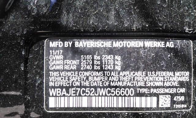 Photo 8 VIN: WBAJE7C52JWC56600 - BMW 540 