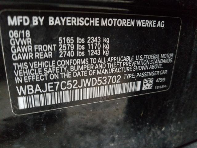 Photo 9 VIN: WBAJE7C52JWD53702 - BMW 5 SERIES 