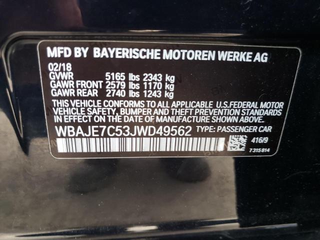 Photo 11 VIN: WBAJE7C53JWD49562 - BMW 540 XI 