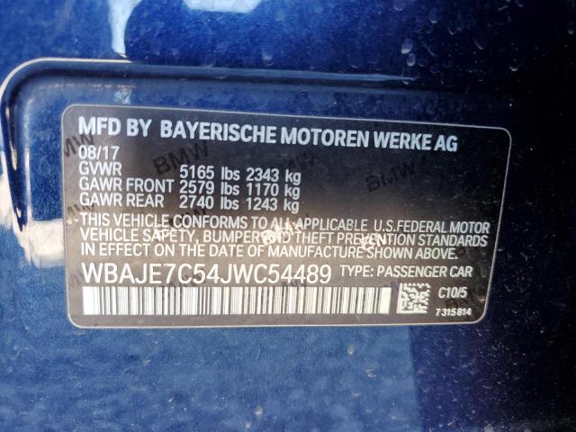 Photo 11 VIN: WBAJE7C54JWC54489 - BMW 5 SERIES 