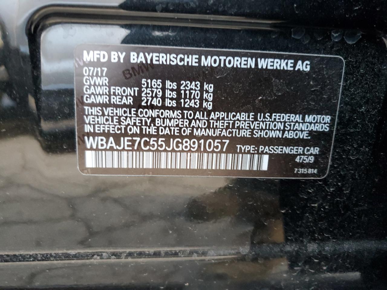 Photo 12 VIN: WBAJE7C55JG891057 - BMW 5ER 