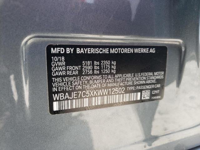 Photo 11 VIN: WBAJE7C5XKWW12502 - BMW 5 SERIES 