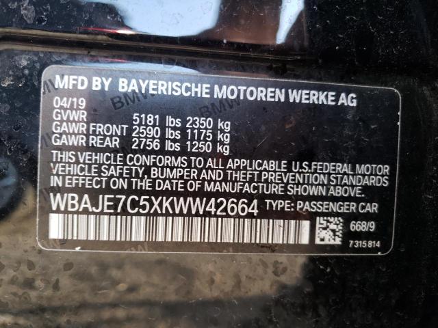 Photo 11 VIN: WBAJE7C5XKWW42664 - BMW 540 XI 