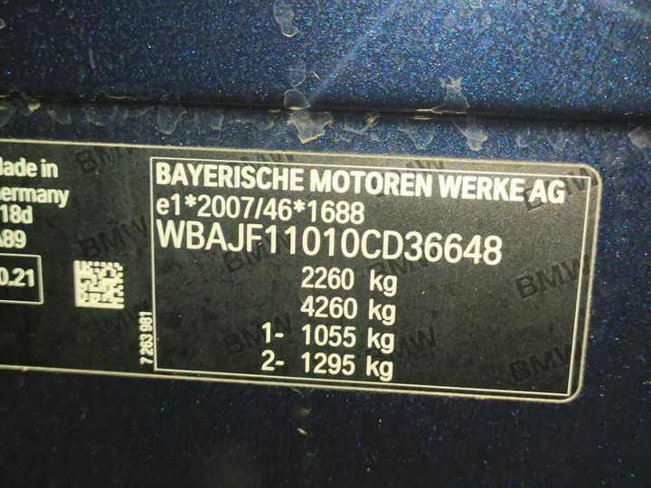 Photo 3 VIN: WBAJF11010CD36648 - BMW 5-REEKS 