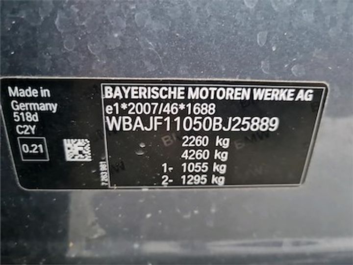 Photo 11 VIN: WBAJF11050BJ25889 - BMW 5 DIESEL - 2017 