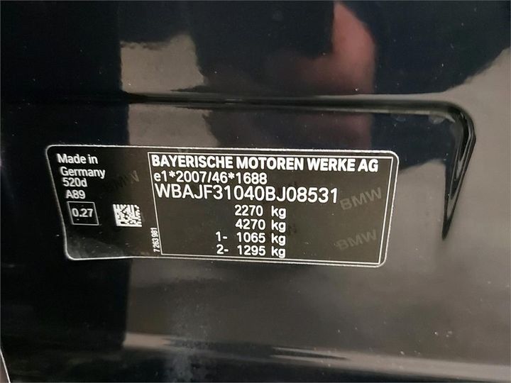 Photo 6 VIN: WBAJF31040BJ08531 - BMW 5 BERLINE 