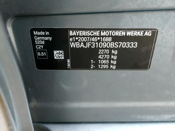 Photo 18 VIN: WBAJF31090BS70333 - BMW 520D 