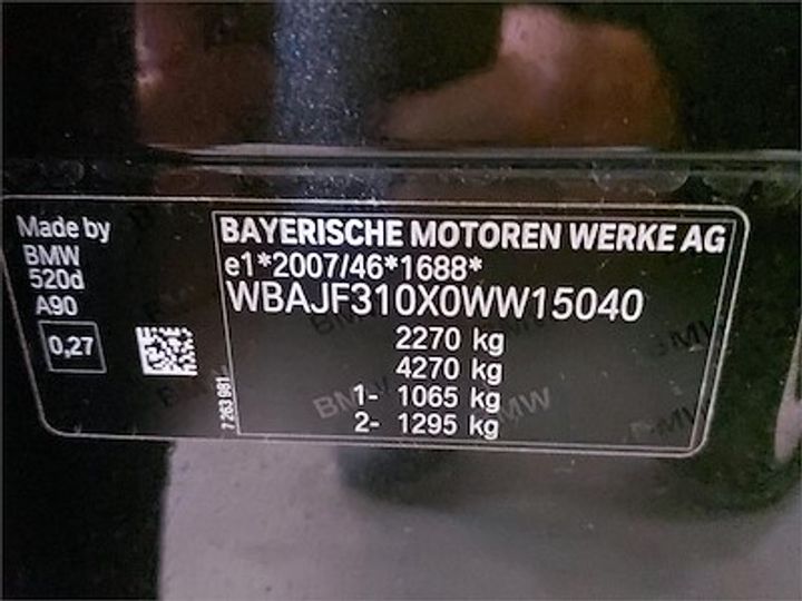 Photo 11 VIN: WBAJF310X0WW15040 - BMW 5 DIESEL - 2017 