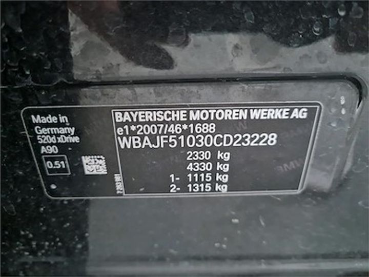 Photo 11 VIN: WBAJF51030CD23228 - BMW 5 DIESEL - 2017 