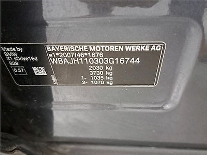 Photo 11 VIN: WBAJH110303G16744 - BMW X1 DIESEL - 2015 