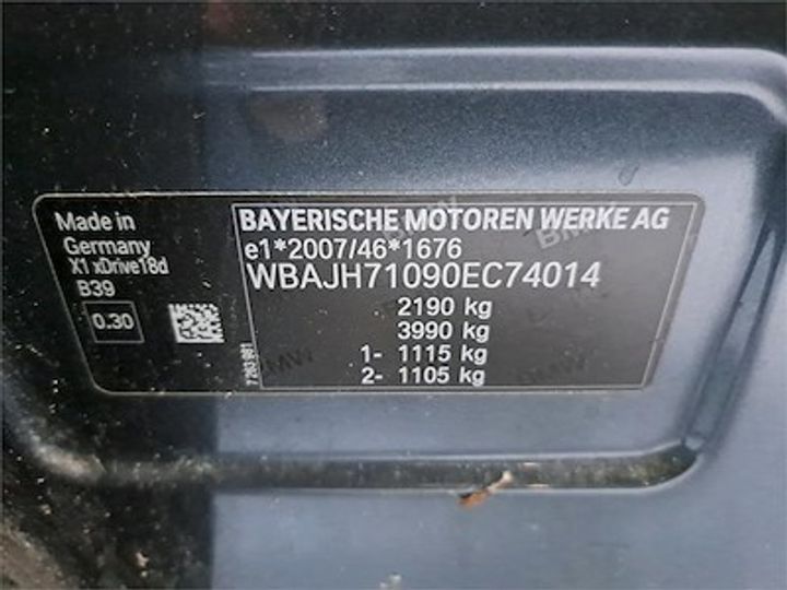 Photo 11 VIN: WBAJH71090EC74014 - BMW X1 DIESEL - 2015 