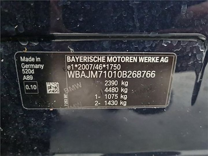 Photo 11 VIN: WBAJM71010B268766 - BMW 5 TOURING DIESEL - 2017 