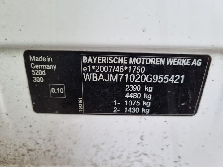 Photo 29 VIN: WBAJM71020G955421 - BMW 5-SERIE 