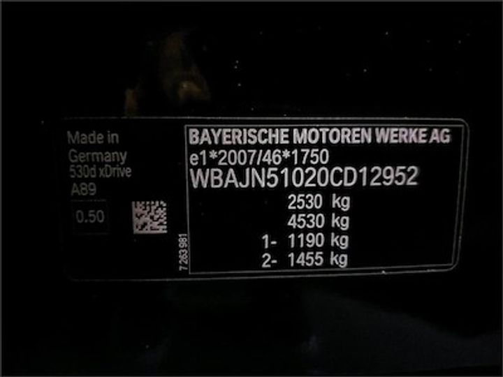 Photo 11 VIN: WBAJN51020CD12952 - BMW 5 TOURING DIESEL - 2017 