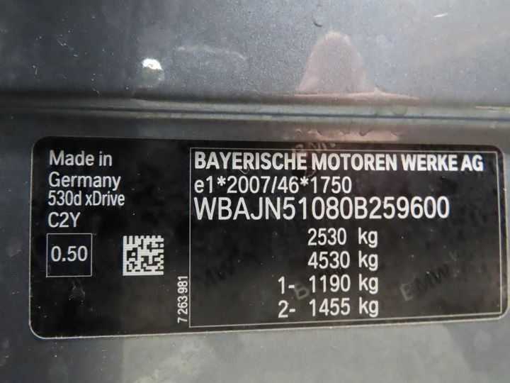 Photo 13 VIN: WBAJN51080B259600 - BMW 5 TOURING 