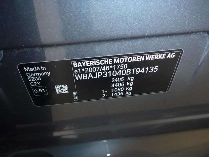 Photo 9 VIN: WBAJP31040BT94135 - BMW SERIA 5 