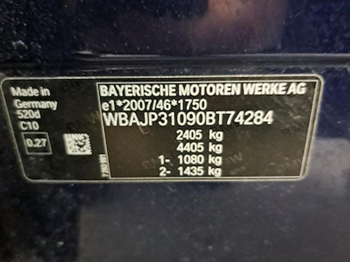 Photo 10 VIN: WBAJP31090BT74284 - BMW 5 TOURING DIESEL - 2017 