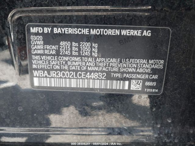 Photo 8 VIN: WBAJR3C02LCE44832 - BMW 530I 