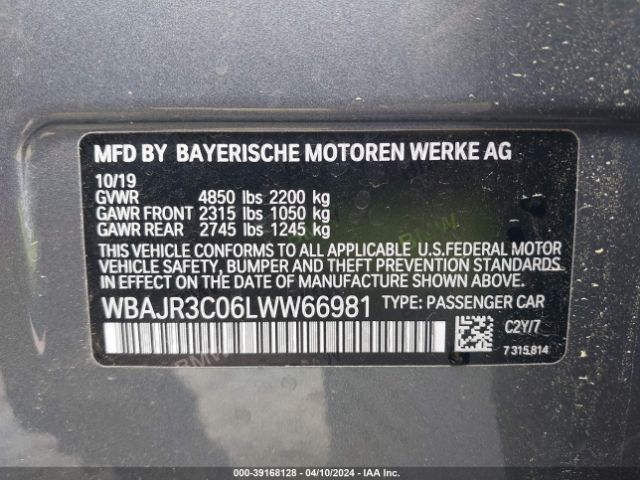 Photo 8 VIN: WBAJR3C06LWW66981 - BMW 530I 