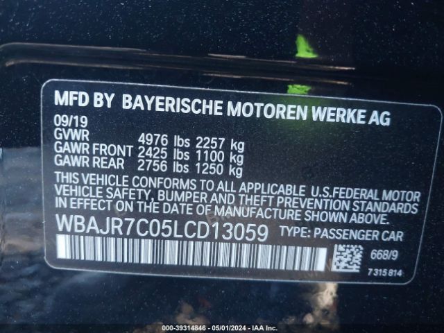 Photo 8 VIN: WBAJR7C05LCD13059 - BMW 530 