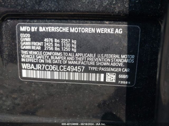 Photo 8 VIN: WBAJR7C06LCE49457 - BMW 530I 