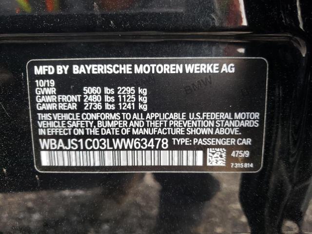 Photo 9 VIN: WBAJS1C03LWW63478 - BMW 540 I 