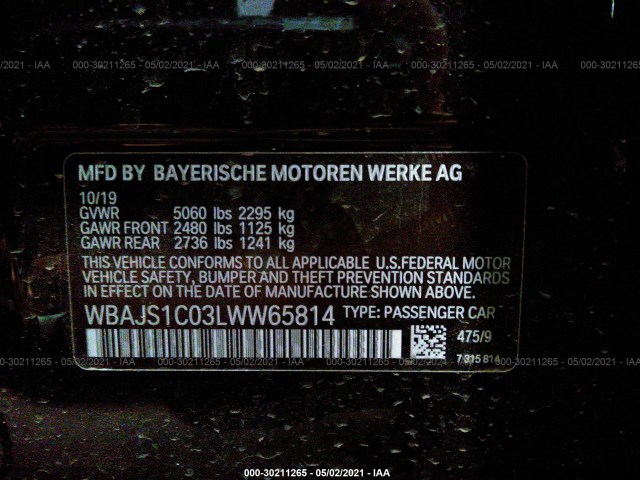 Photo 8 VIN: WBAJS1C03LWW65814 - BMW 5 