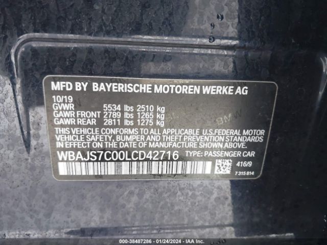 Photo 8 VIN: WBAJS7C00LCD42716 - BMW M550I 