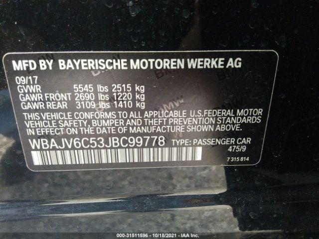 Photo 8 VIN: WBAJV6C53JBC99778 - BMW 6 