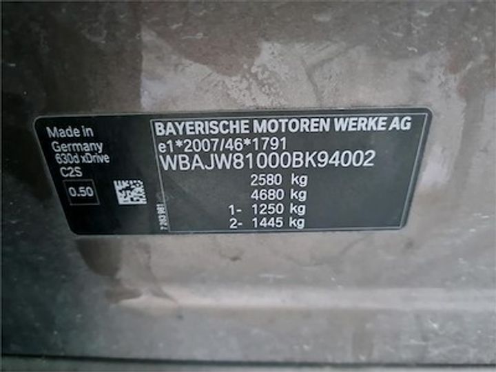 Photo 11 VIN: WBAJW81000BK94002 - BMW 6 GRAN TURISMO DIESEL 