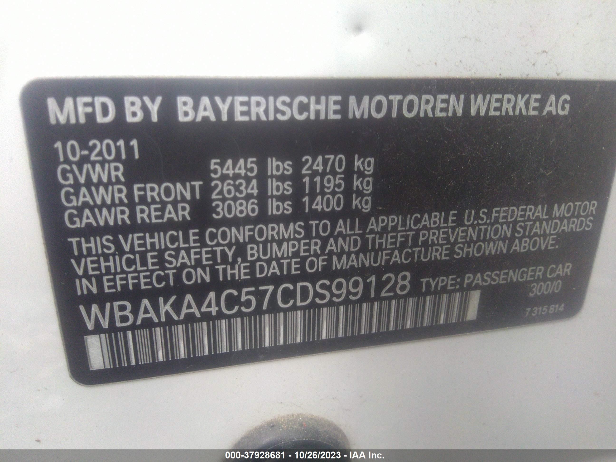 Photo 8 VIN: WBAKA4C57CDS99128 - BMW 7ER 