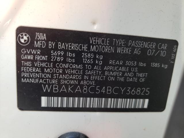 Photo 9 VIN: WBAKA8C54BCY36825 - BMW 750 I 