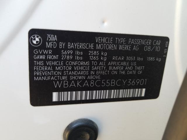 Photo 9 VIN: WBAKA8C55BCY36901 - BMW 750 I 