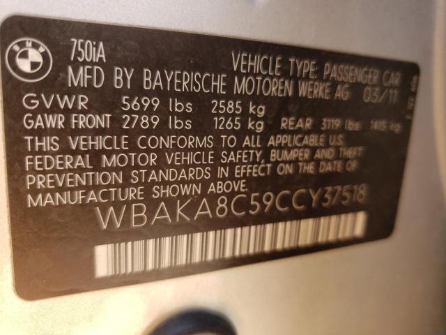 Photo 9 VIN: WBAKA8C59CCY37518 - BMW 750 I 