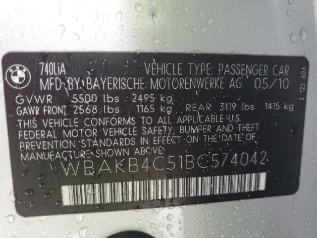 Photo 11 VIN: WBAKB4C51BC574042 - BMW 740 LI 